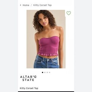 Altar'd State Mauve Kitty Corset Top
